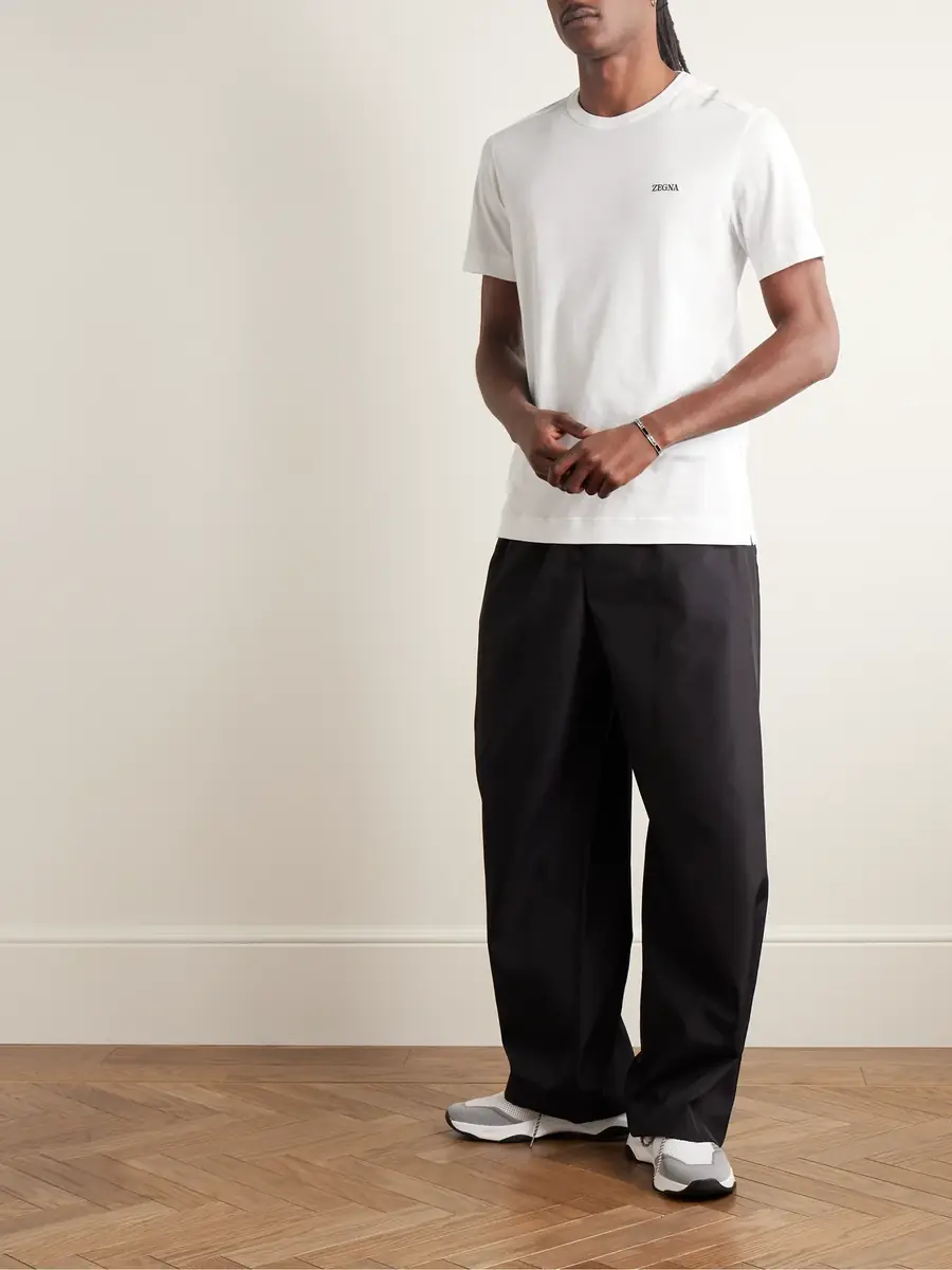 Zegna Slim-Fit Logo-Embroidered Cotton-Jersey T-Shirt - Men | Thumbnail 2 Zegna Slim-Fit Logo-Embroidered Cotton-Jersey T-Shirt - Men | Thumbnail 2