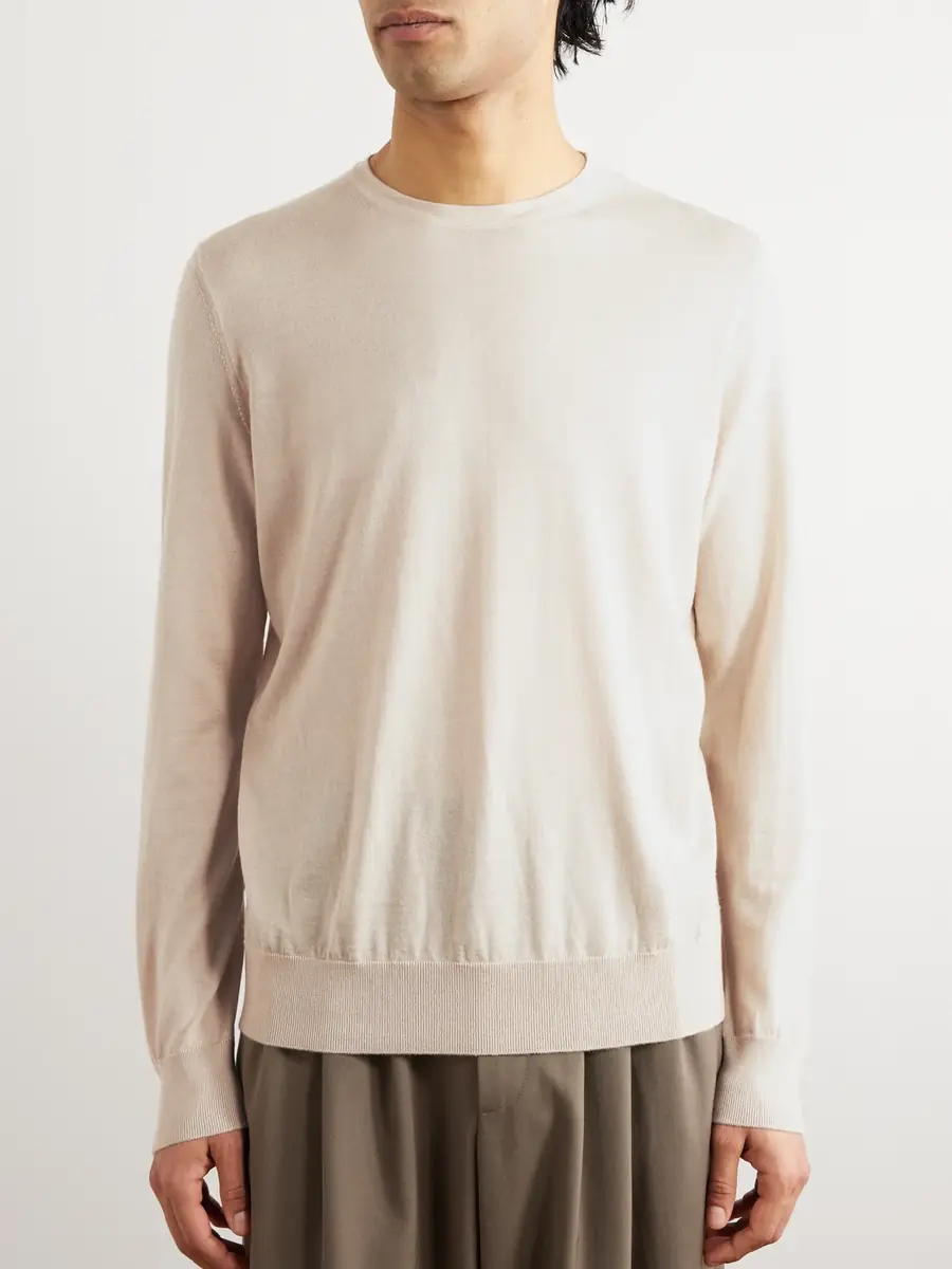 Zegna Cashmere and Silk-Blend Sweater - Men | Thumbnail 3 Zegna Cashmere and Silk-Blend Sweater - Men | Thumbnail 3