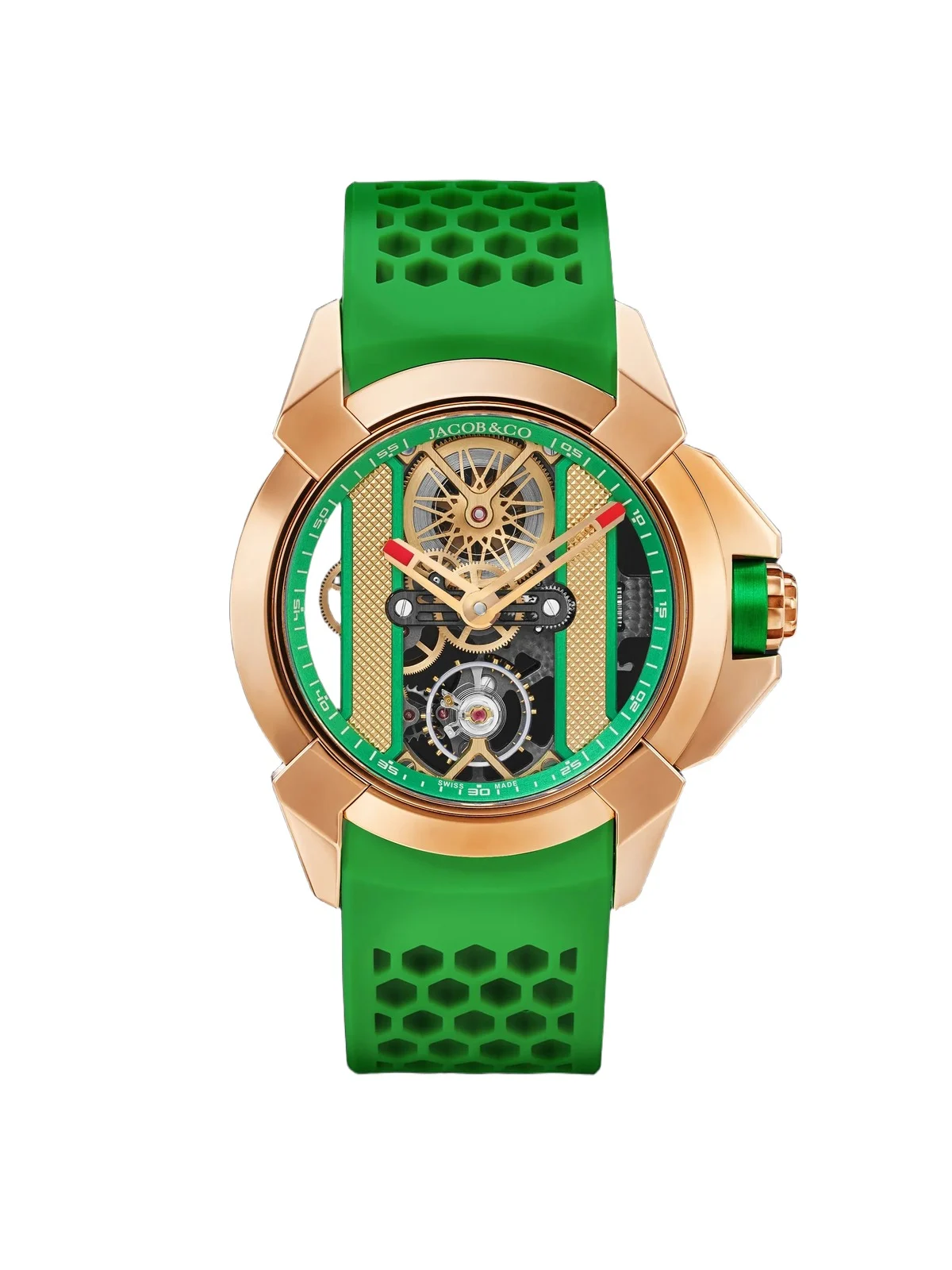 Jacob & Co. Epic X Limited Edition Hand-Wound Skeleton Chronograph 18-Karat Rose Gold Watch, Ref. EX120.43.AC.AC.ABRUA - Men