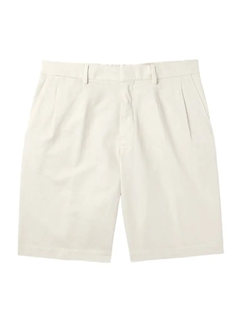 Zegna Straight-Leg Pleated Cotton and Linen-Blend Twill Shorts - Men | Image 1 Zegna Straight-Leg Pleated Cotton and Linen-Blend Twill Shorts - Men | Image 1