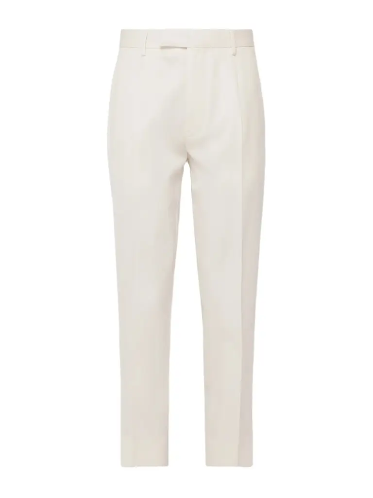 Zegna Slim-Fit Pleated Cotton and Wool-Blend Twill Trousers - Men | Image 1 Zegna Slim-Fit Pleated Cotton and Wool-Blend Twill Trousers - Men | Image 1
