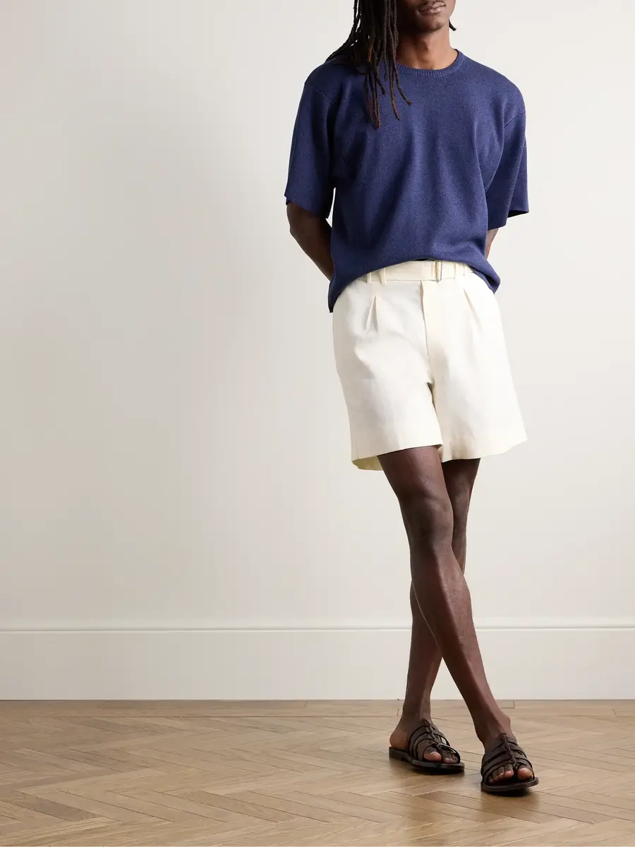 Stòffa Wide-Leg Belted Pleated Linen Shorts - Men | Thumbnail 2 Stòffa Wide-Leg Belted Pleated Linen Shorts - Men | Thumbnail 2