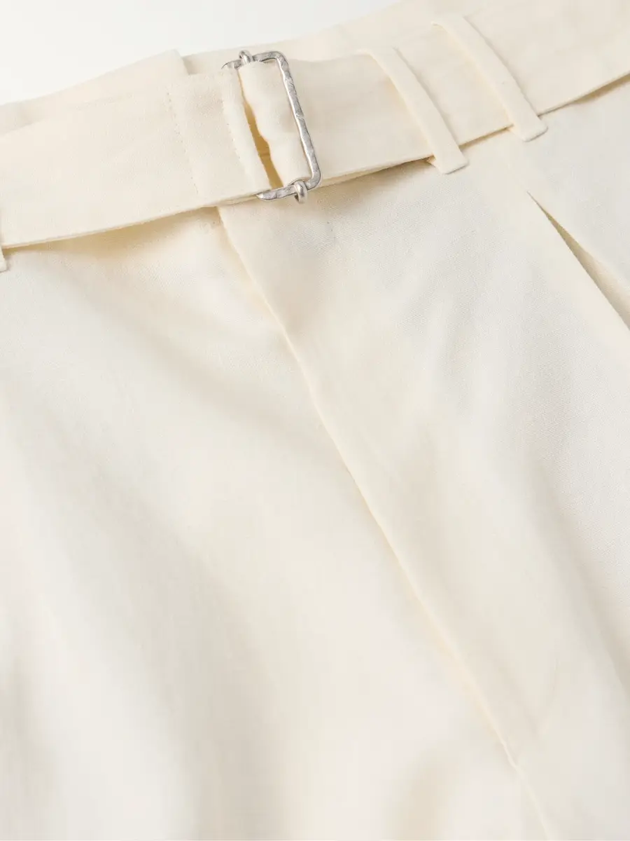Stòffa Wide-Leg Belted Pleated Linen Shorts - Men | Thumbnail 4 Stòffa Wide-Leg Belted Pleated Linen Shorts - Men | Thumbnail 4