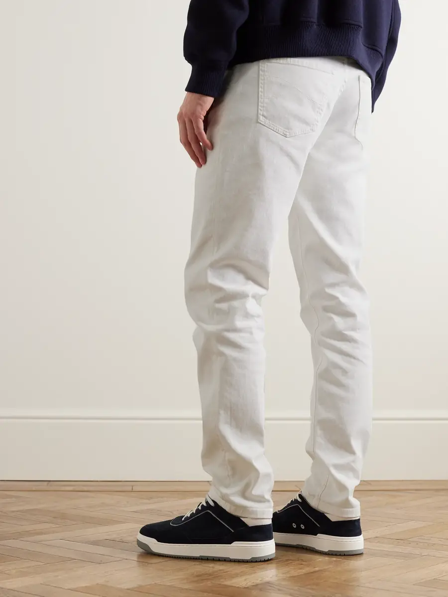 Brunello Cucinelli Slim-Fit Straight-Leg Logo-Embroidered Jeans - Men | Thumbnail 3 Brunello Cucinelli Slim-Fit Straight-Leg Logo-Embroidered Jeans - Men | Thumbnail 3