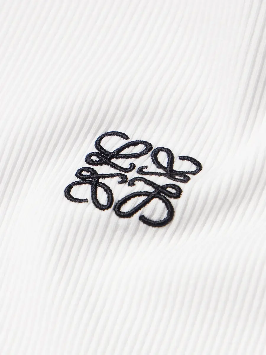 Loewe Oversized Logo-Embroidered Ribbed Cotton T-Shirt - Men | Thumbnail 5 Loewe Oversized Logo-Embroidered Ribbed Cotton T-Shirt - Men | Thumbnail 5
