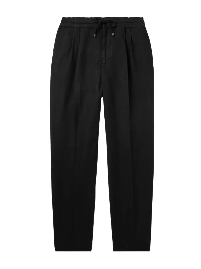 Brunello Cucinelli Straight-Leg Pleated Linen-Twill Drawstring Trousers - Men | Image 1 Brunello Cucinelli Straight-Leg Pleated Linen-Twill Drawstring Trousers - Men | Image 1