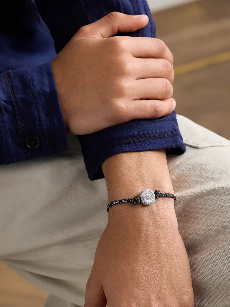 Carolina Bucci FORTE Got Lucky Florentine Finish Sorriso White Gold and Lurex Bracelet - Men | Thumbnail 2