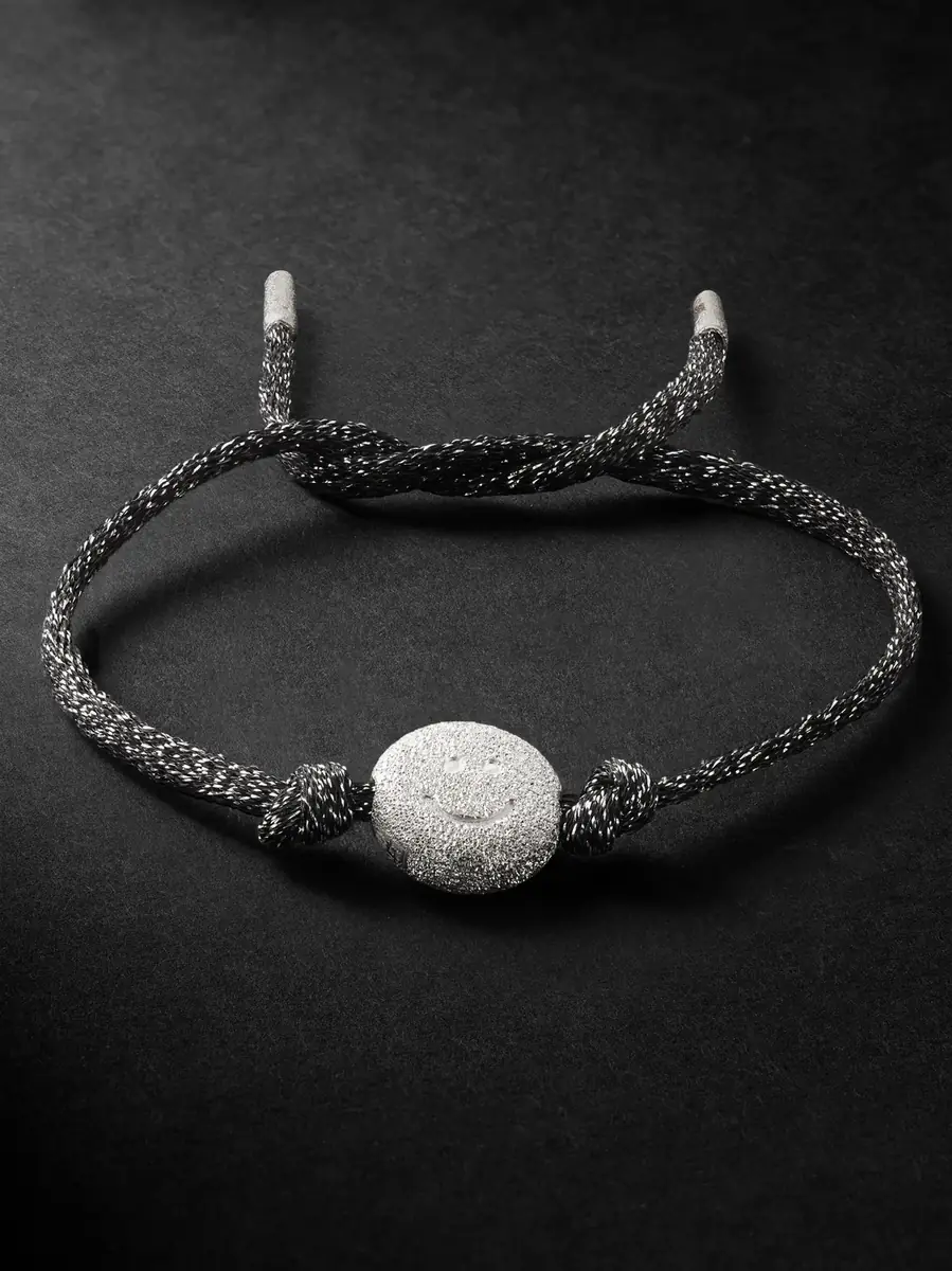 Carolina Bucci FORTE Got Lucky Florentine Finish Sorriso White Gold and Lurex Bracelet - Men