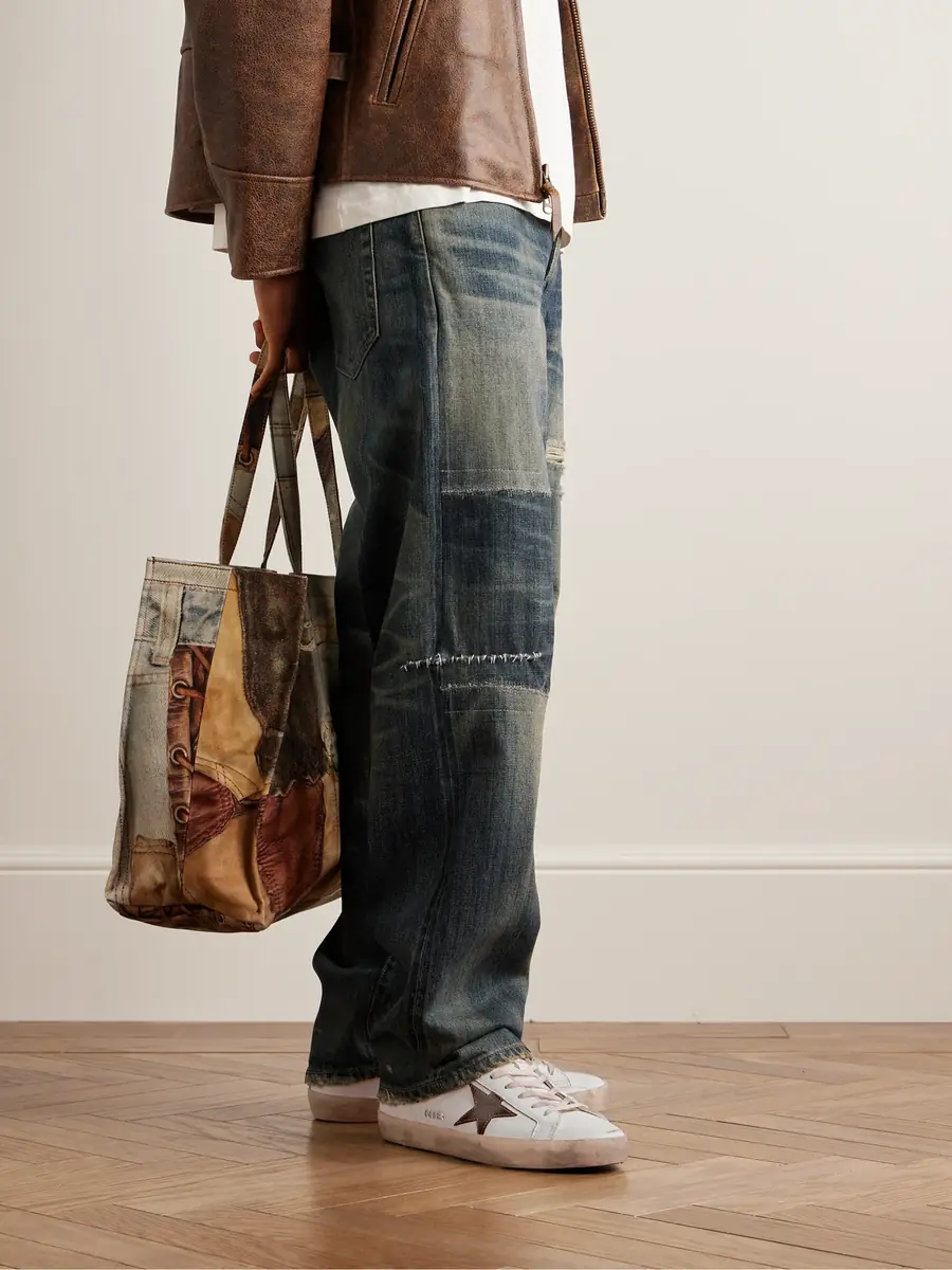 Golden Goose Super-Star Distressed Suede-Trimmed Leather Sneakers - Men | Thumbnail 2