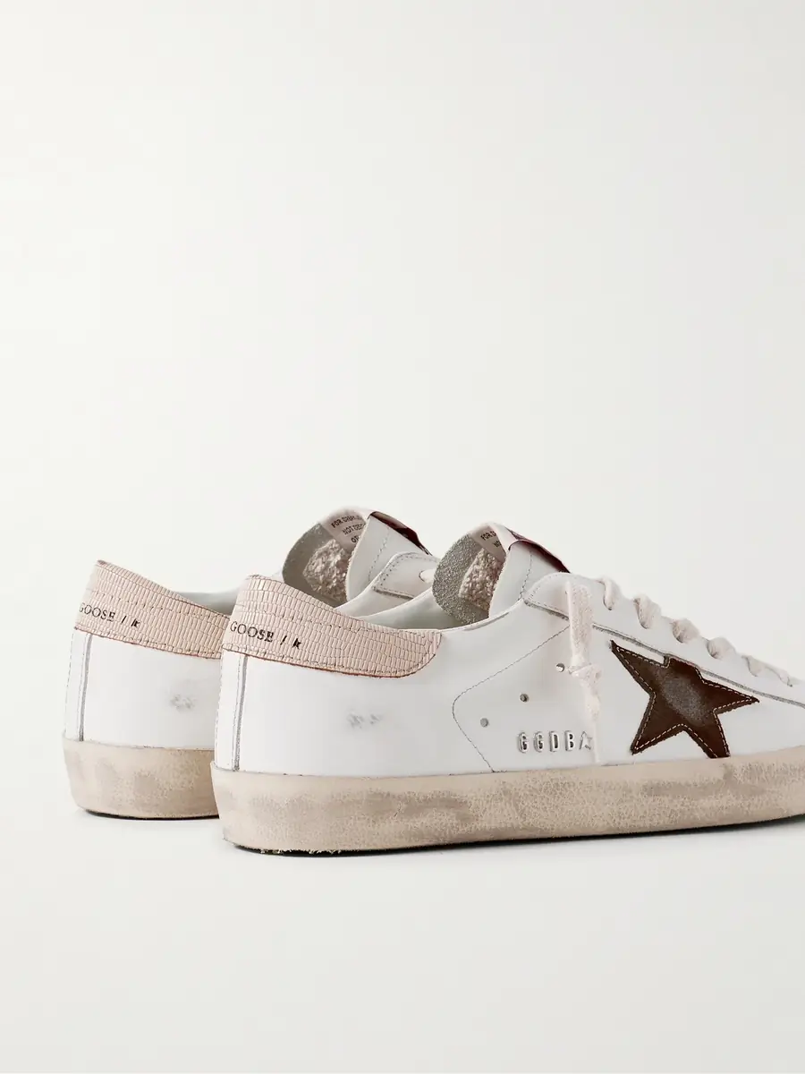 Golden Goose Super-Star Distressed Suede-Trimmed Leather Sneakers - Men | Thumbnail 5