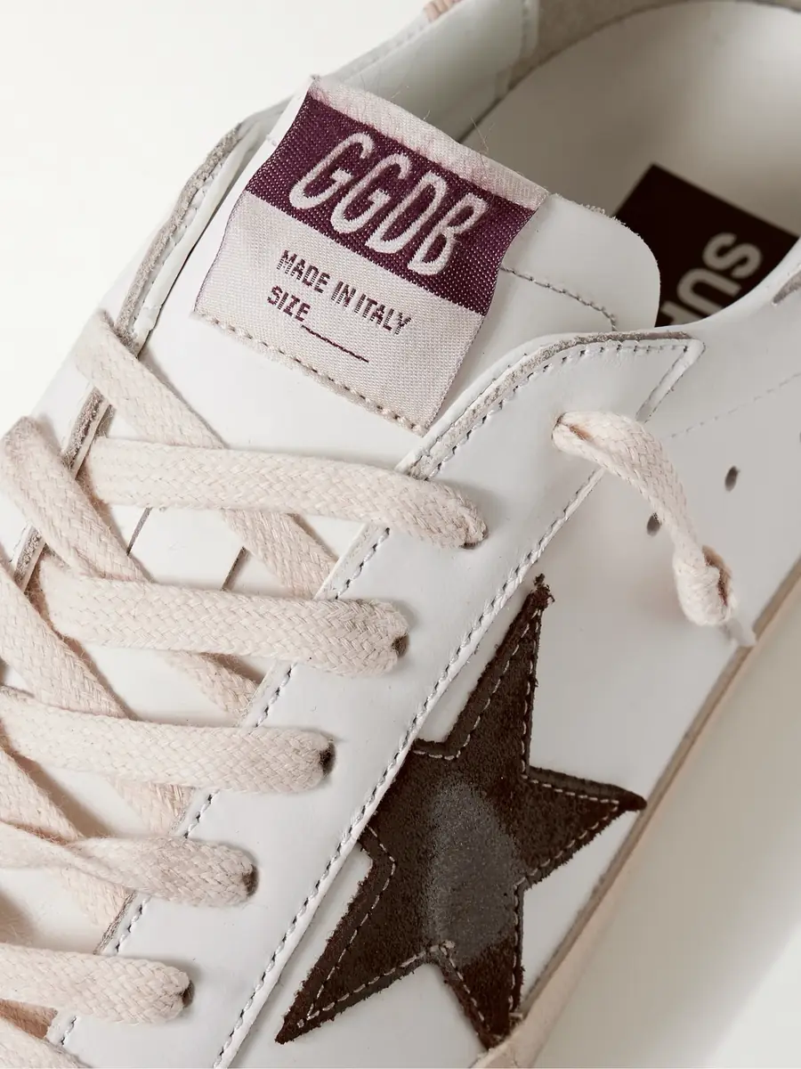 Golden Goose Super-Star Distressed Suede-Trimmed Leather Sneakers - Men | Thumbnail 6