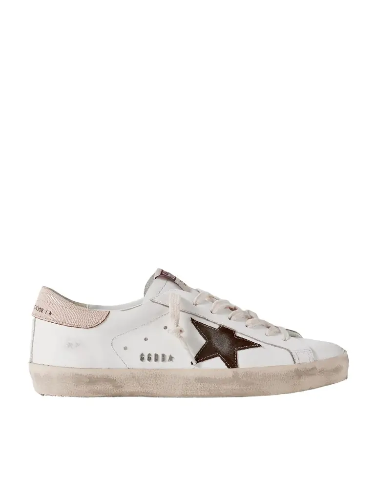 Super-Star Distressed Suede-Trimmed Leather Sneakers - Men