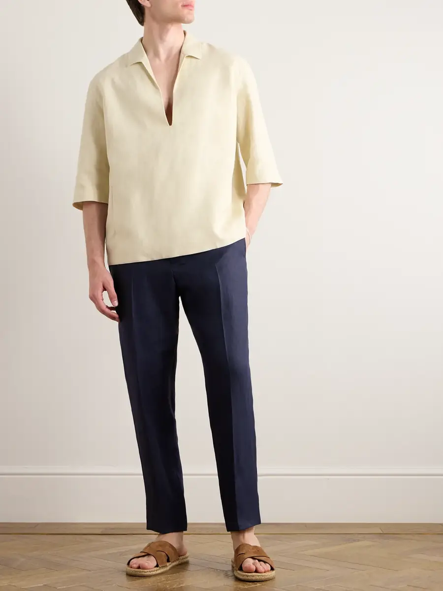 Zegna Tapered Oasi Linen Trousers - Men | Thumbnail 2 Zegna Tapered Oasi Linen Trousers - Men | Thumbnail 2