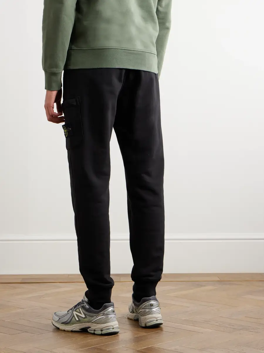 Stone Island Tapered Garment-Dyed Cotton-Fleece Sweatpants - Men | Thumbnail 3
