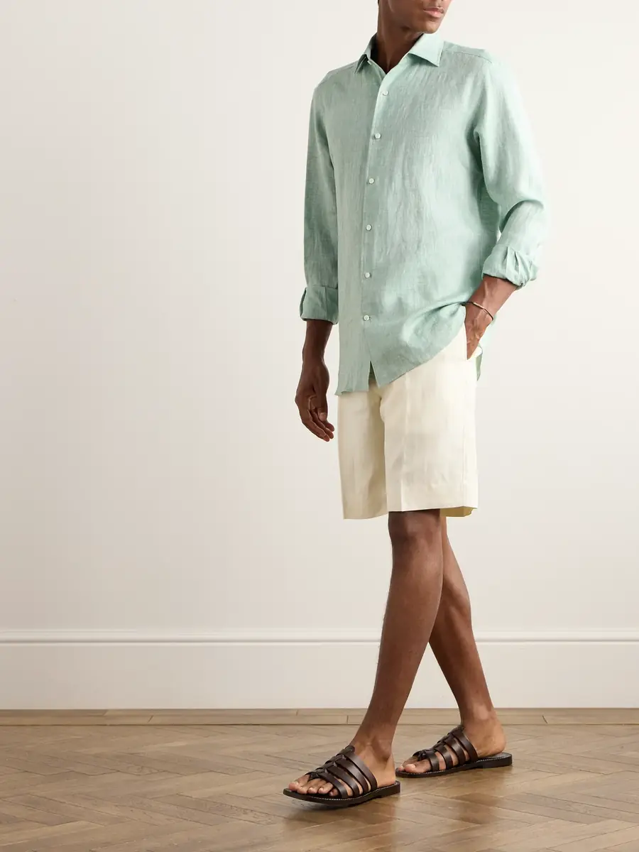 Zegna Straight-Leg Oasi Linen Shorts - Men | Thumbnail 2 Zegna Straight-Leg Oasi Linen Shorts - Men | Thumbnail 2