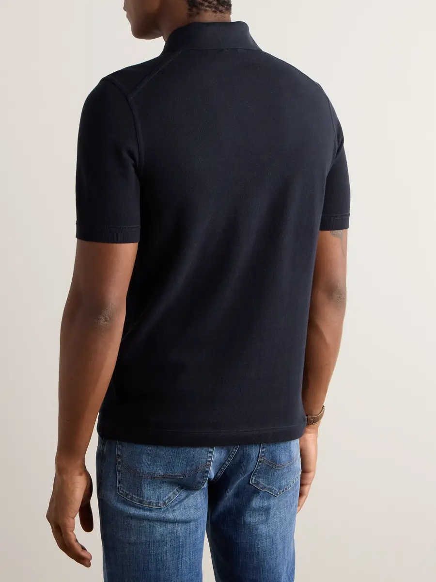 Zegna Slim-Fit Cotton-Piqué Polo Shirt - Men | Thumbnail 3 Zegna Slim-Fit Cotton-Piqué Polo Shirt - Men | Thumbnail 3