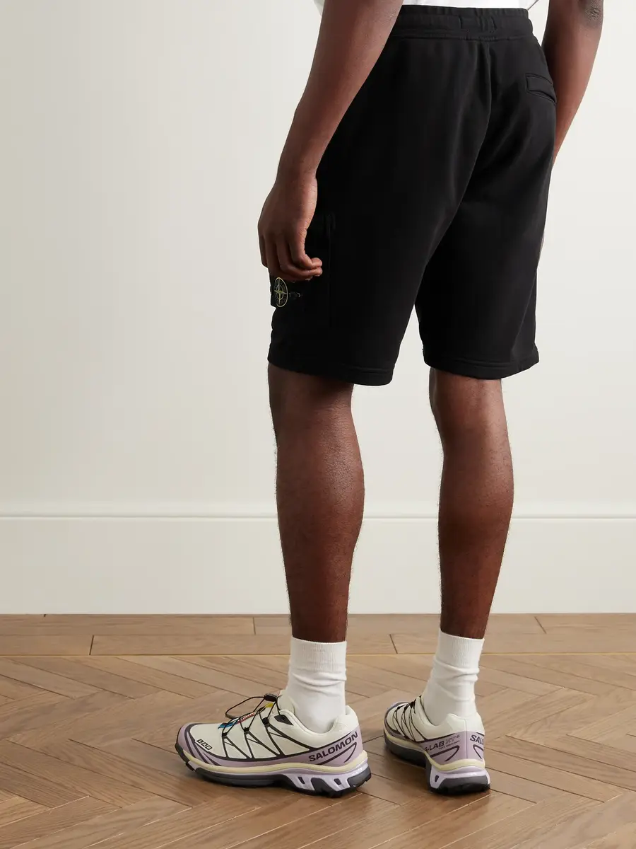 Stone Island Straight-Leg Garment-Dyed Cotton-Jersey Drawstring Shorts - Men | Thumbnail 4