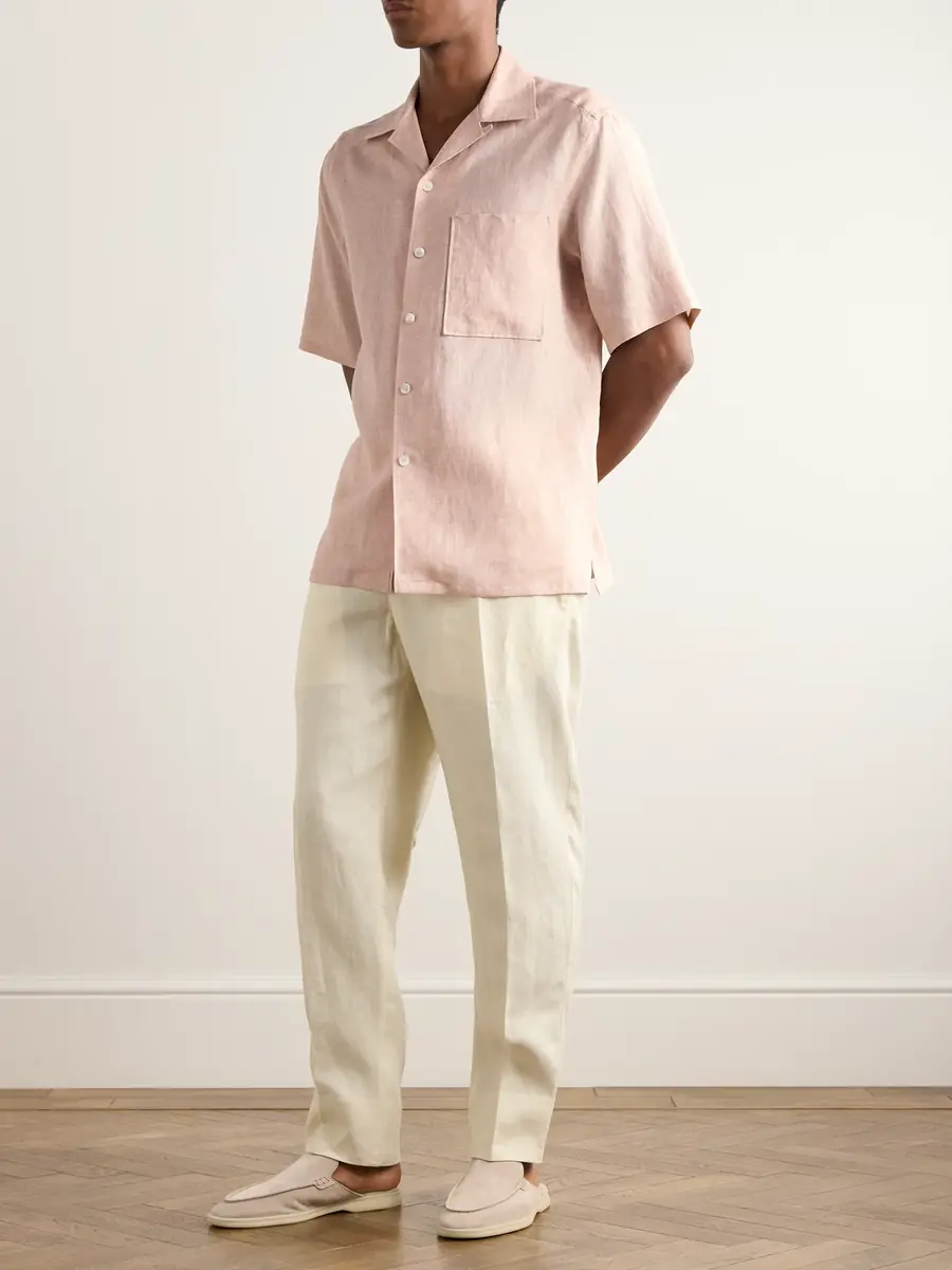 Zegna Camp-Collar Oasi Linen Shirt - Men | Thumbnail 2