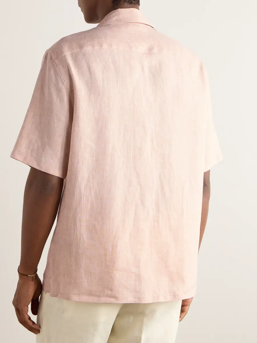 Zegna Camp-Collar Oasi Linen Shirt - Men | Thumbnail 3