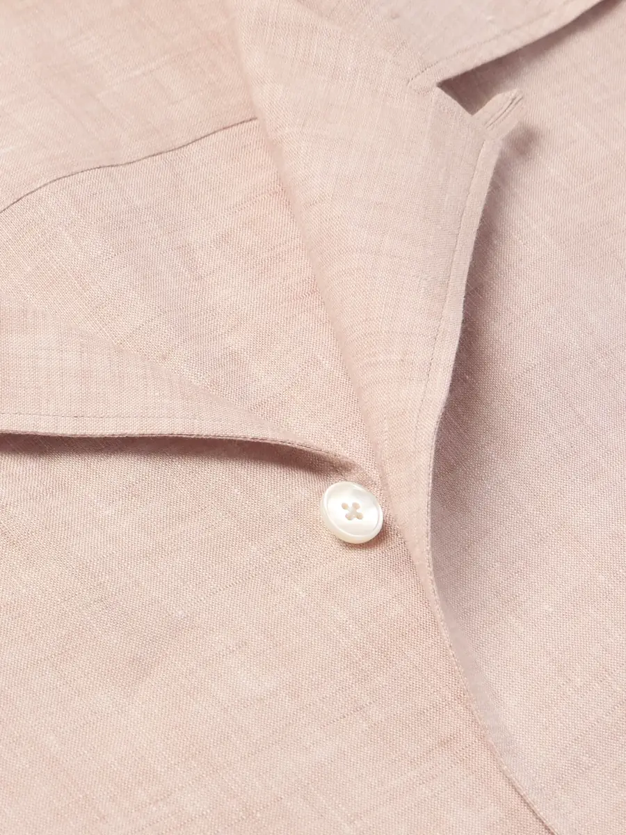 Zegna Camp-Collar Oasi Linen Shirt - Men | Thumbnail 4
