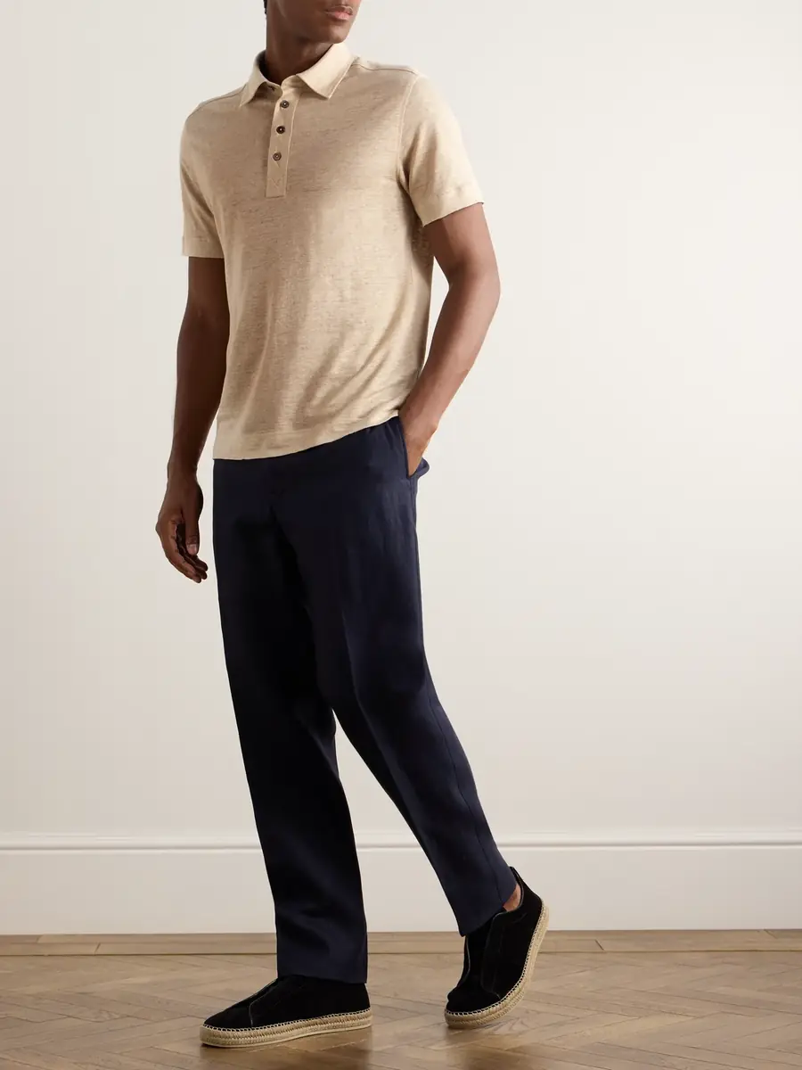 Zegna Slim-Fit Linen Polo Shirt - Men | Thumbnail 2 Zegna Slim-Fit Linen Polo Shirt - Men | Thumbnail 2