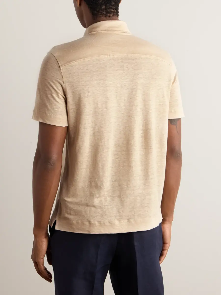 Zegna Slim-Fit Linen Polo Shirt - Men | Thumbnail 3 Zegna Slim-Fit Linen Polo Shirt - Men | Thumbnail 3