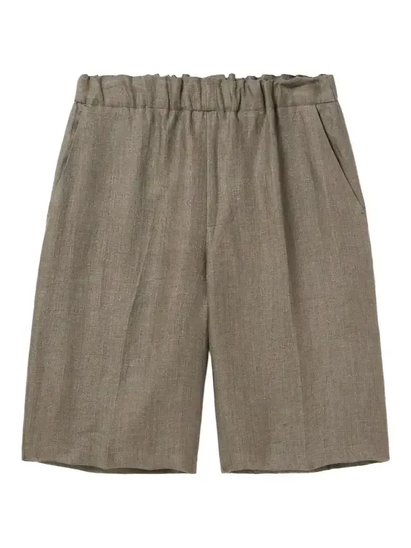 PIACENZA 1733 Tapered Linen-Twill Bermuda Shorts - Men