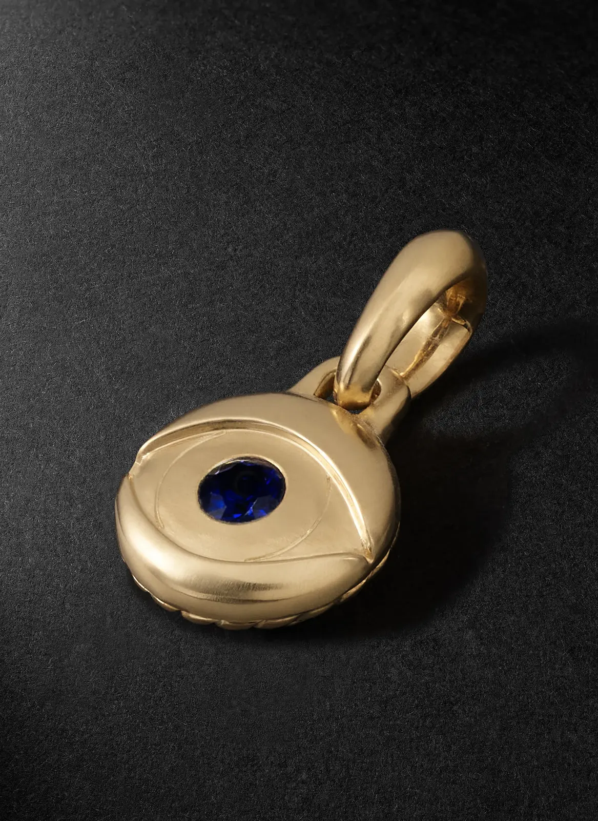 Evil Eye 18-Karat Gold Sapphire Pendant - Men