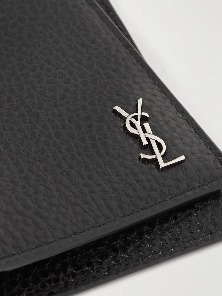 Saint Laurent Tiny Cassandre Logo-Appliquéd Full-Grain Leather Bifold Wallet - Men | Thumbnail 3