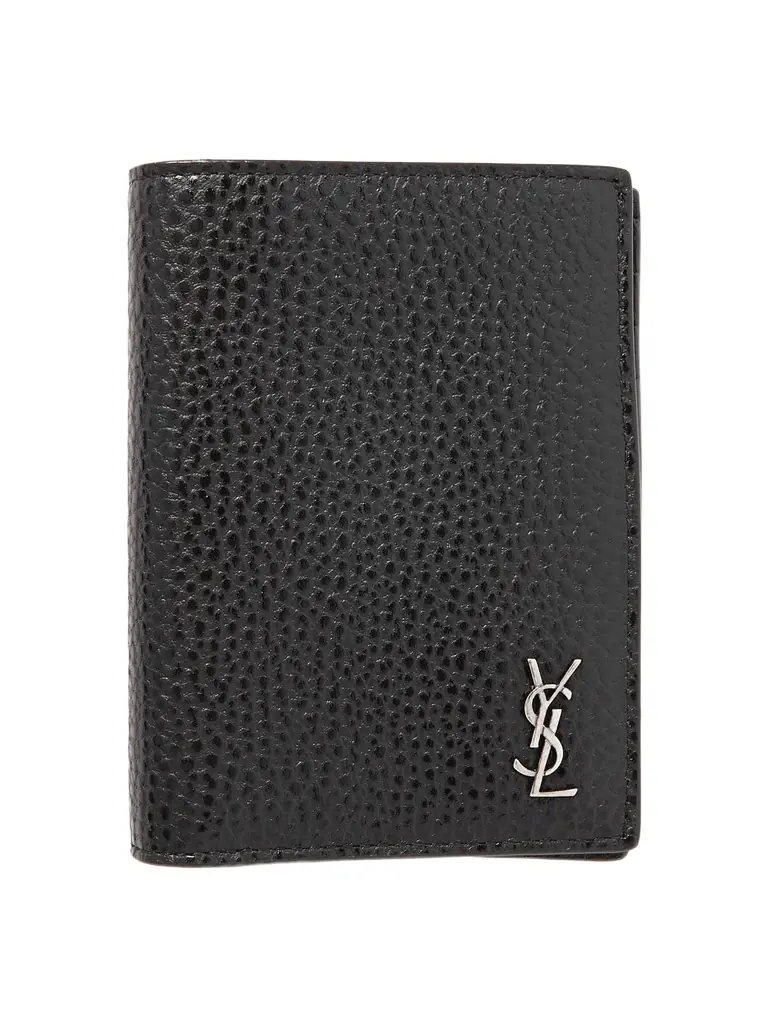 Saint Laurent Tiny Cassandre Logo-Appliquéd Full-Grain Leather Bifold Wallet - Men | Image 1 Saint Laurent Tiny Cassandre Logo-Appliquéd Full-Grain Leather Bifold Wallet - Men | Image 1