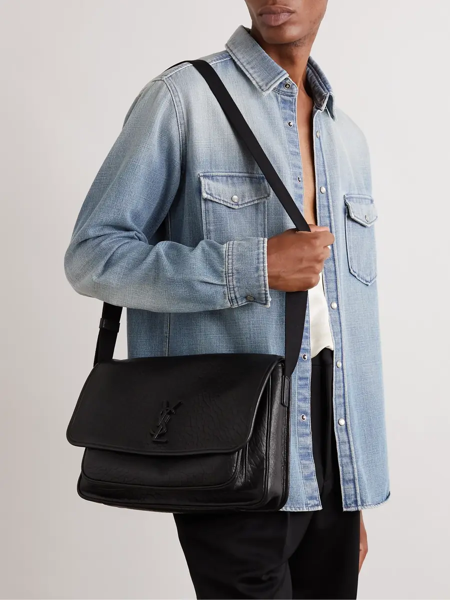Saint Laurent Niki Textured-Leather Messenger Bag - Men | Thumbnail 2 Saint Laurent Niki Textured-Leather Messenger Bag - Men | Thumbnail 2