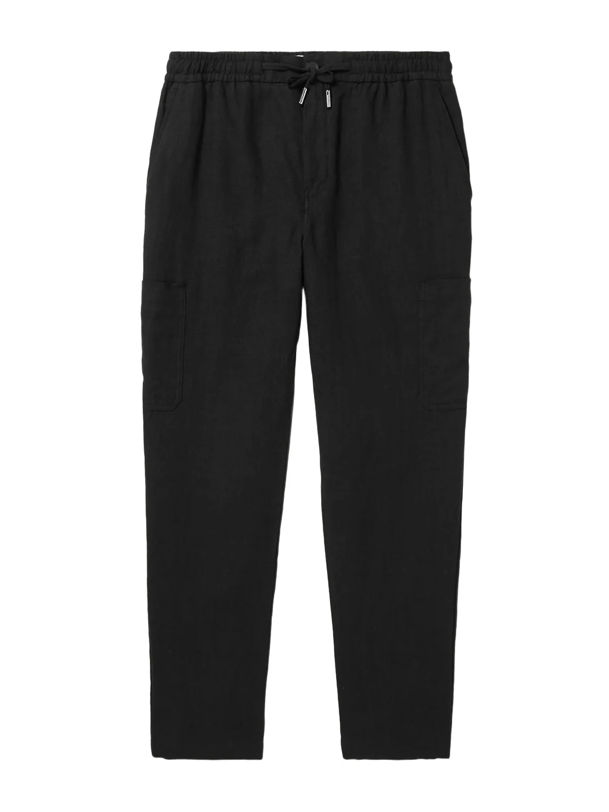 Tapered Linen Drawstring Cargo Trousers - Men Tapered Linen Drawstring Cargo Trousers - Men