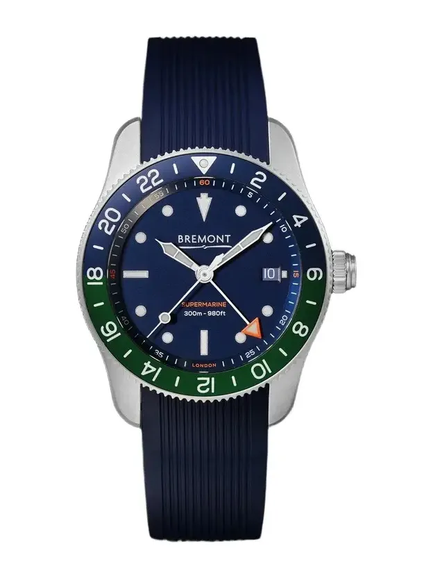 Bremont The Supermarine S302 JET Automatic GMT Stainless Steel Watch, Ref. S302-BLGN-R-S - Men