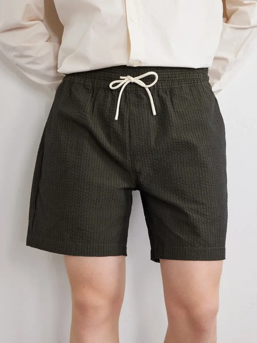 Portuguese Flannel Atlantico Straight-Leg Cotton-Seersucker Drawstring Shorts - Men | Thumbnail 5