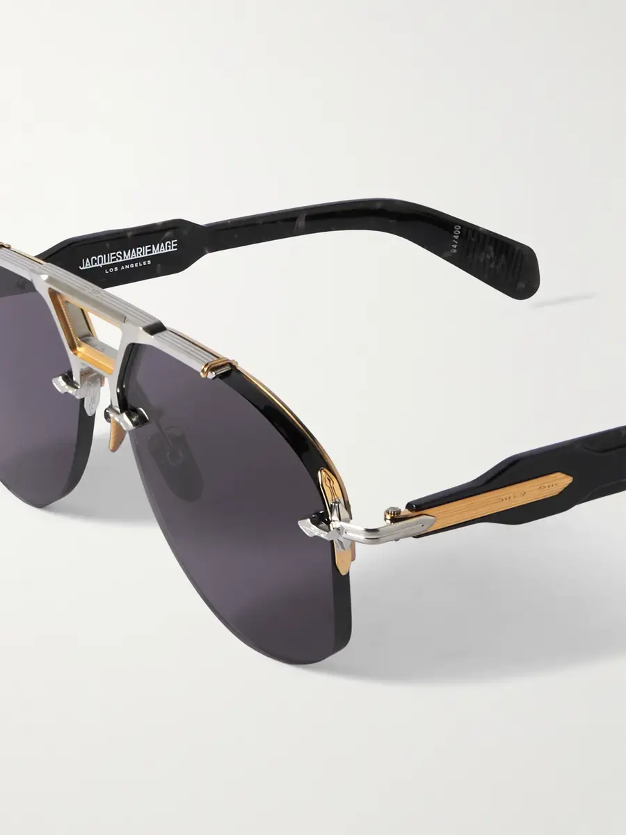 Jacques Marie Mage Alta Aviator-Style Silver, Gold-Tone and Acetate Sunglasses - Men | Thumbnail 3 Jacques Marie Mage Alta Aviator-Style Silver, Gold-Tone and Acetate Sunglasses - Men | Thumbnail 3