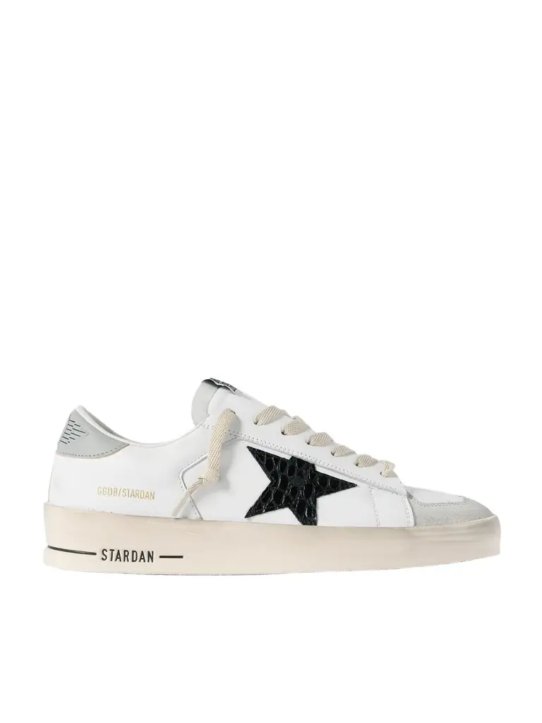 Golden Goose Stardan Distressed Suede-Trimmed Leather Sneakers - Men | Image 1 Golden Goose Stardan Distressed Suede-Trimmed Leather Sneakers - Men | Image 1