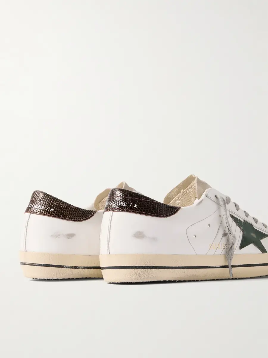Golden Goose Super-Star Distressed Leather and Suede Sneakers - Men | Thumbnail 5