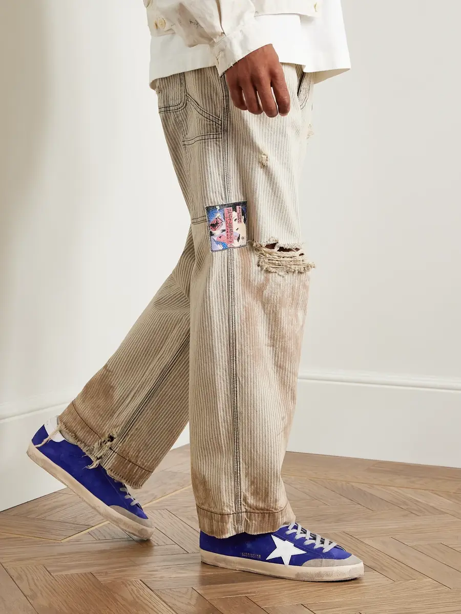Golden Goose Super-Star Distressed Leather-Trimmed Suede Sneakers - Men | Thumbnail 2 Golden Goose Super-Star Distressed Leather-Trimmed Suede Sneakers - Men | Thumbnail 2