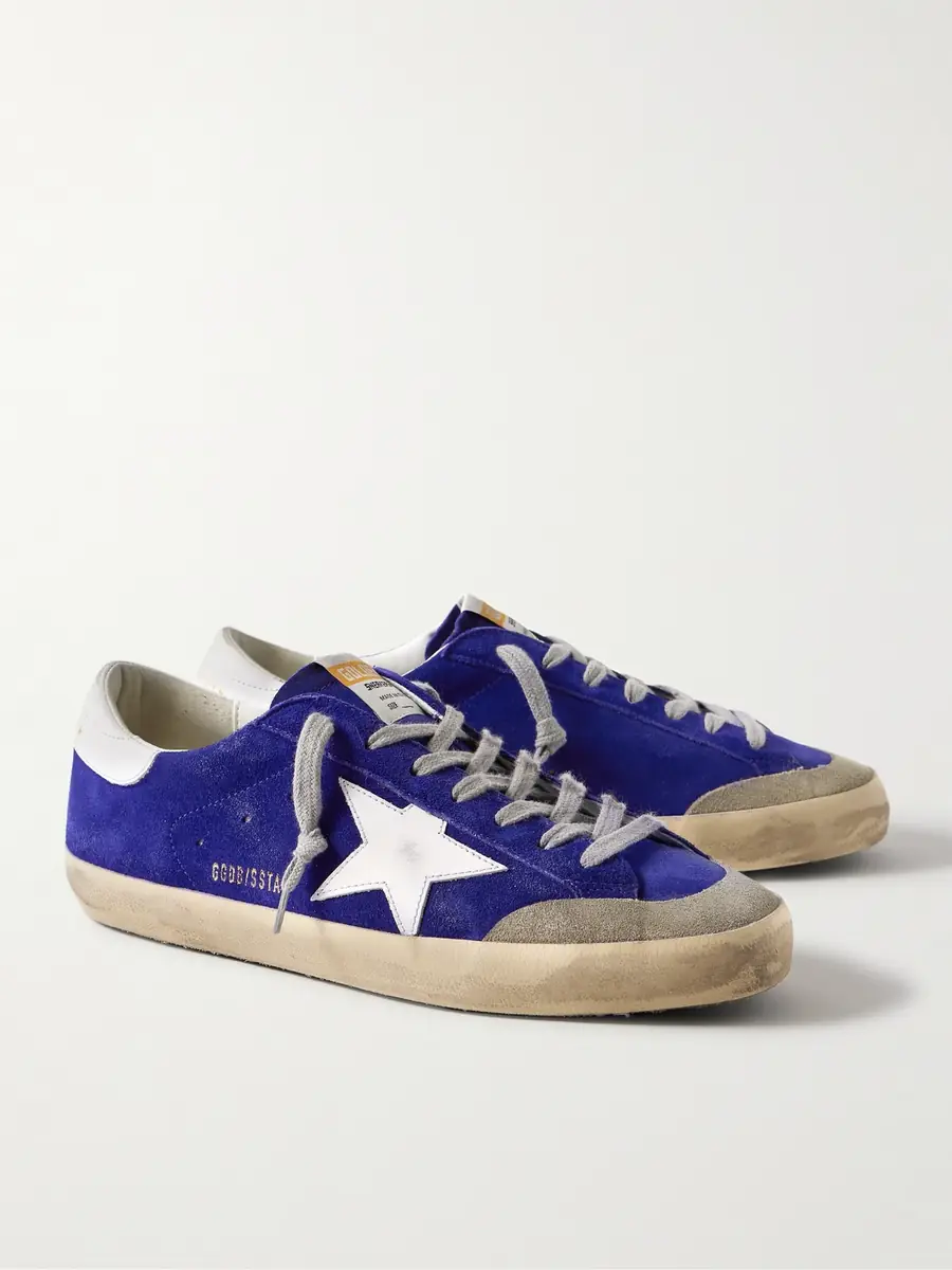 Golden Goose Super-Star Distressed Leather-Trimmed Suede Sneakers - Men | Thumbnail 4 Golden Goose Super-Star Distressed Leather-Trimmed Suede Sneakers - Men | Thumbnail 4