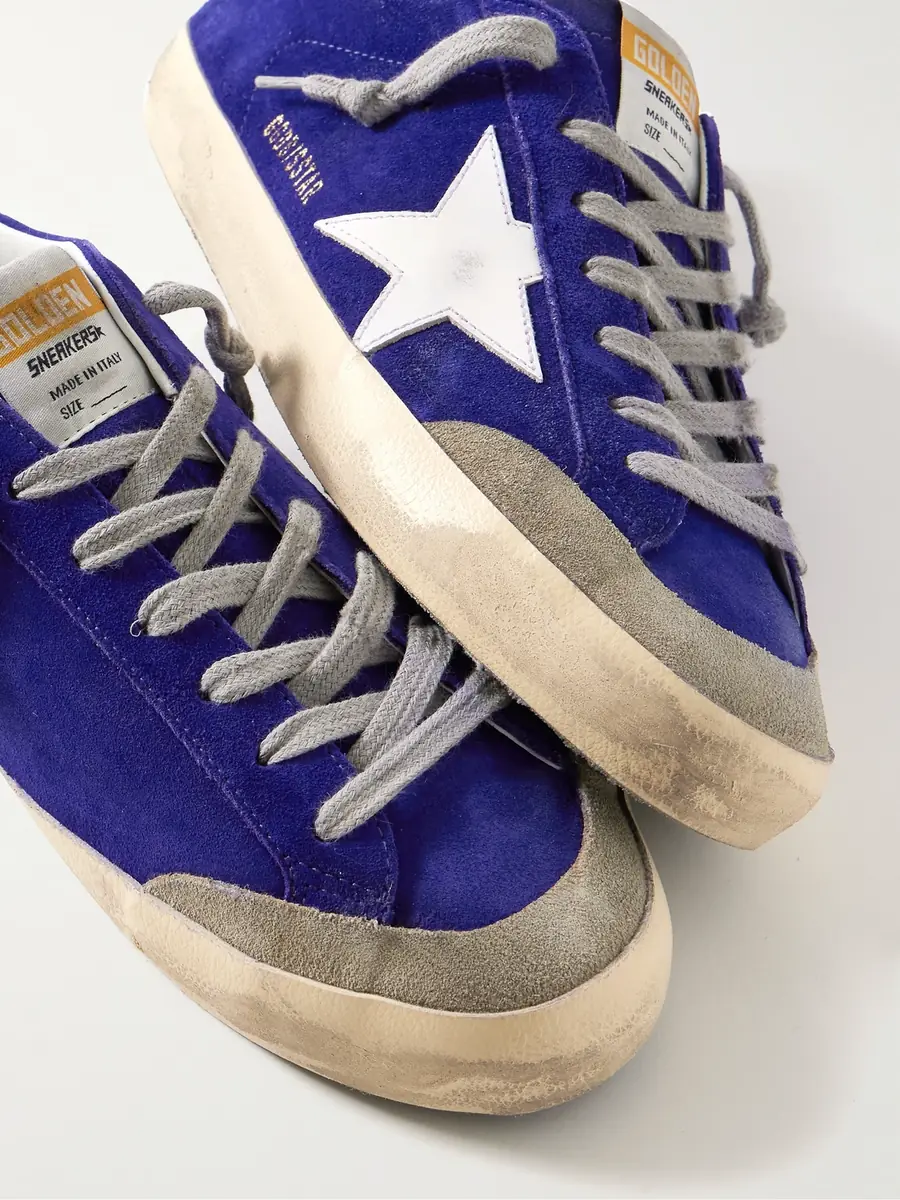 Golden Goose Super-Star Distressed Leather-Trimmed Suede Sneakers - Men | Thumbnail 6 Golden Goose Super-Star Distressed Leather-Trimmed Suede Sneakers - Men | Thumbnail 6