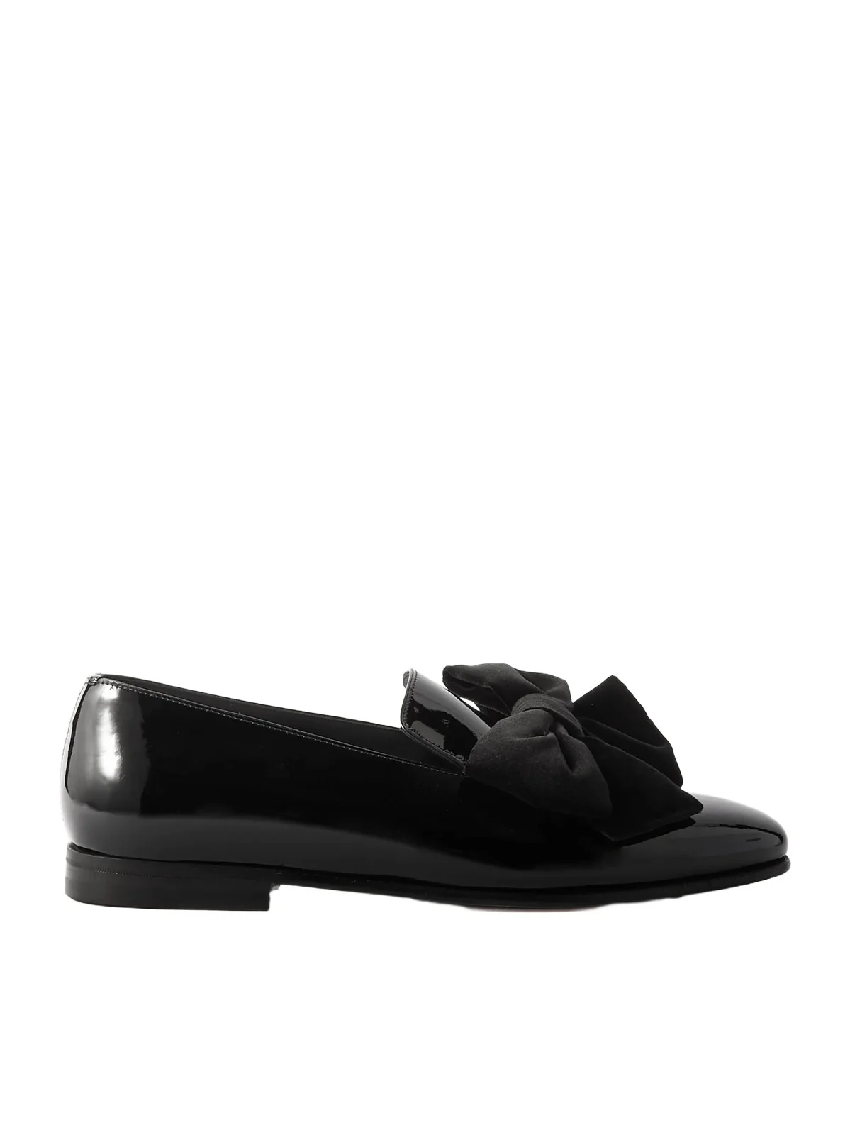 Manolo Blahnik Janser Velvet-Trimmed Patent-Leather Loafers - Men