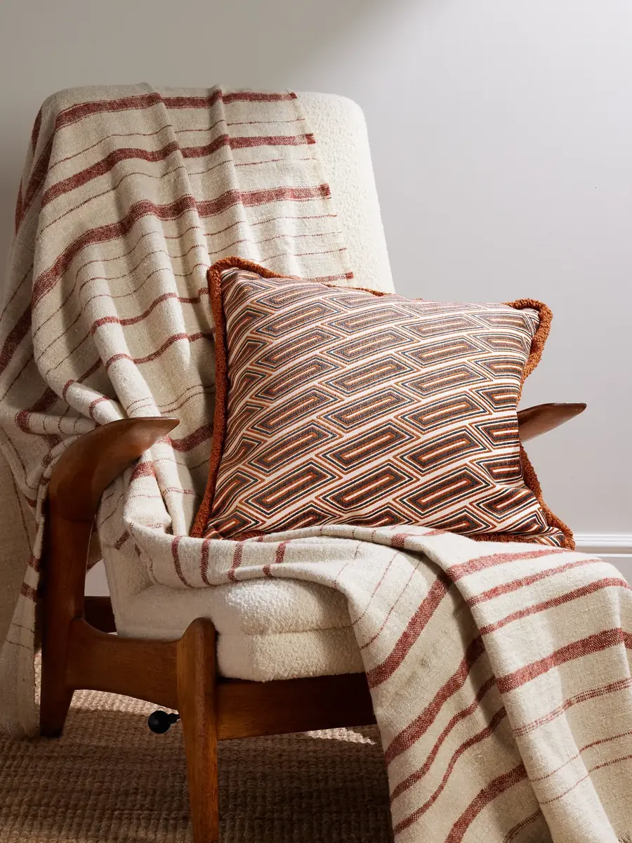 Soho Home Vende Fringed Jacquard Cushion - Men | Thumbnail 2 Soho Home Vende Fringed Jacquard Cushion - Men | Thumbnail 2