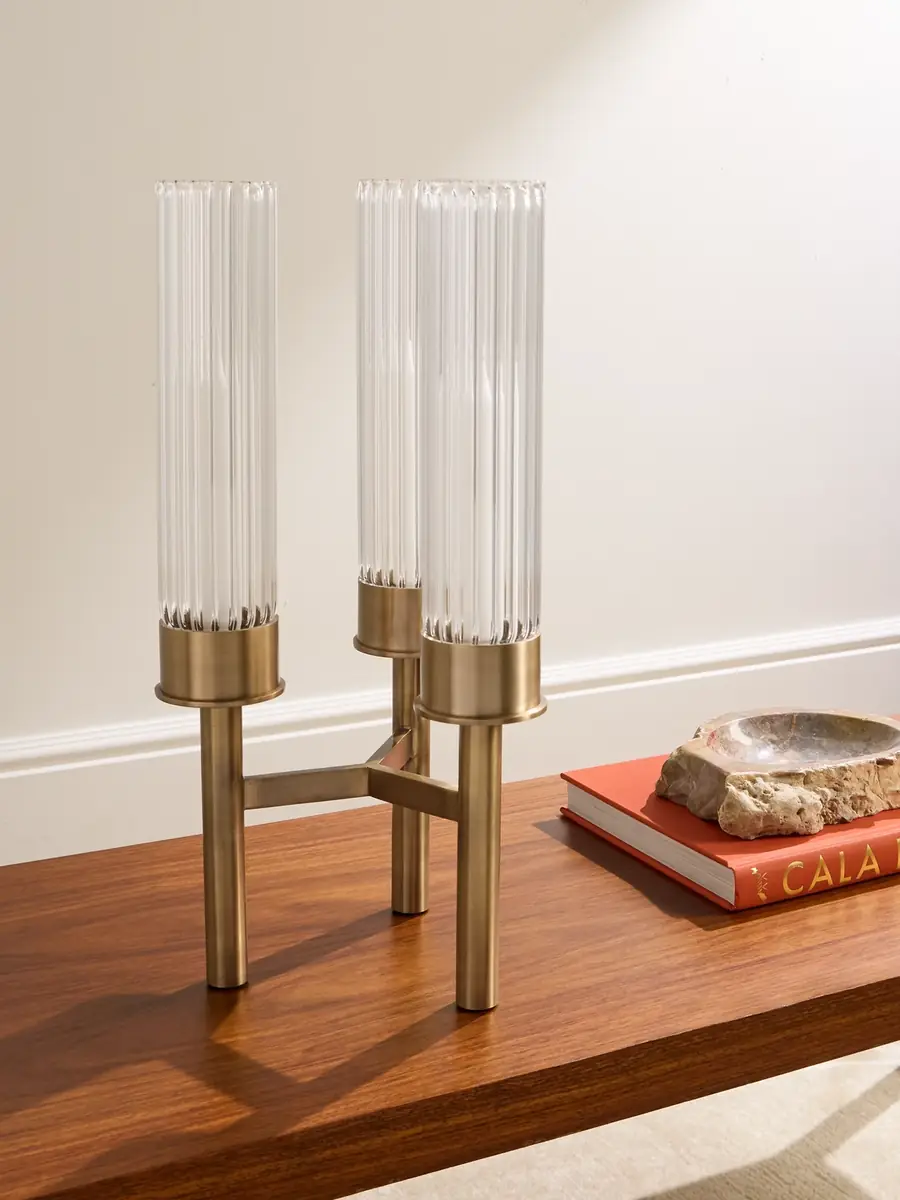 Soho Home Catcliffe Gold-Tone and Glass Candelabra - Men | Thumbnail 2 Soho Home Catcliffe Gold-Tone and Glass Candelabra - Men | Thumbnail 2