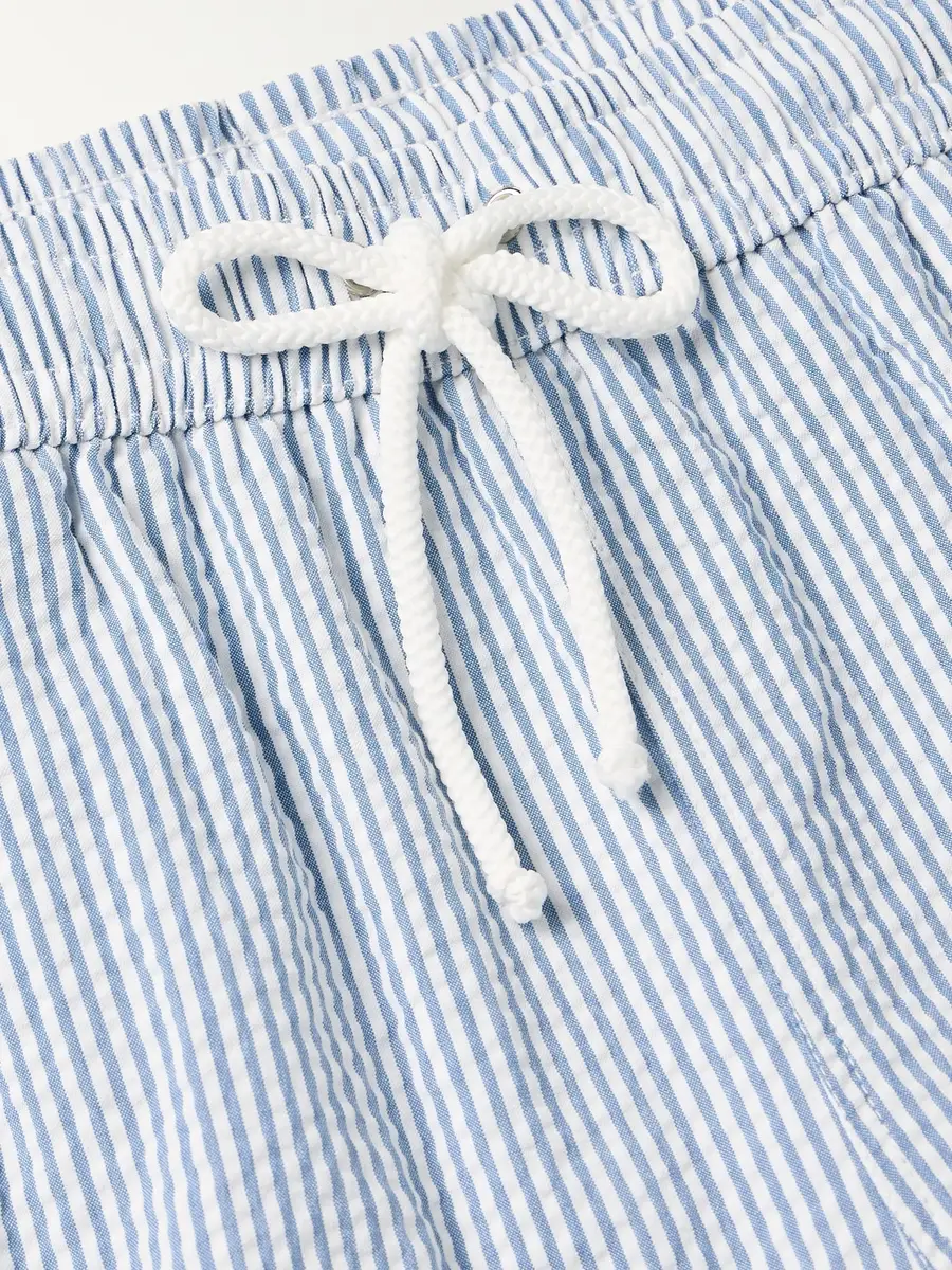 Anderson & Sheppard Straight-Leg Striped Seersucker Swim Shorts - Men | Thumbnail 4 Anderson & Sheppard Straight-Leg Striped Seersucker Swim Shorts - Men | Thumbnail 4