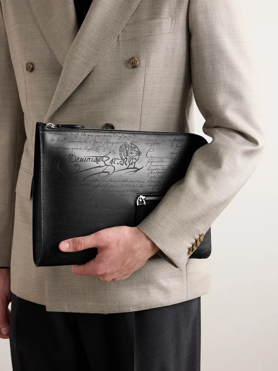 Berluti Nino Scritto Venezia Leather Pouch - Men | Thumbnail 2