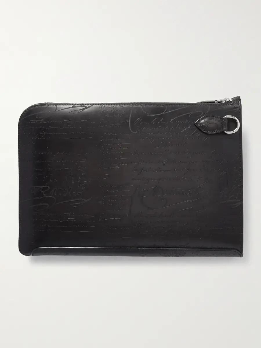 Berluti Nino Scritto Venezia Leather Pouch - Men | Thumbnail 3