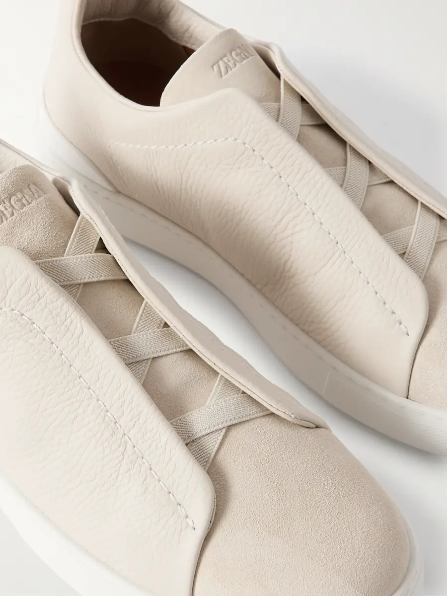 Zegna Triple Stitch Full-Grain Leather and Suede Sneakers - Men | Thumbnail 6 Zegna Triple Stitch Full-Grain Leather and Suede Sneakers - Men | Thumbnail 6