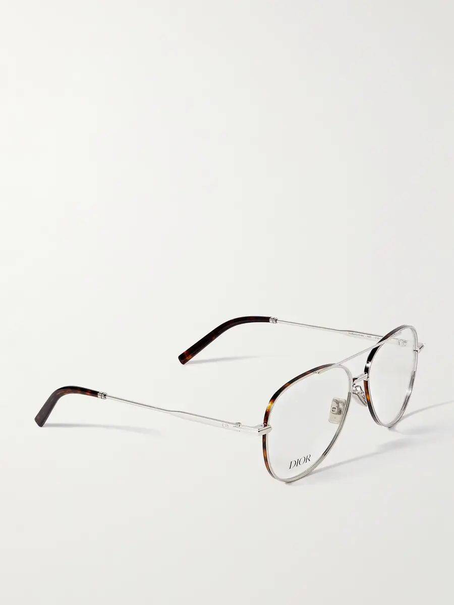 DIOR Eyewear DiorBlackSuitO A2U Aviator-Style Tortoiseshell Acetate-Trimmed Silver-Tone Optical Glasses - Men | Thumbnail 3
