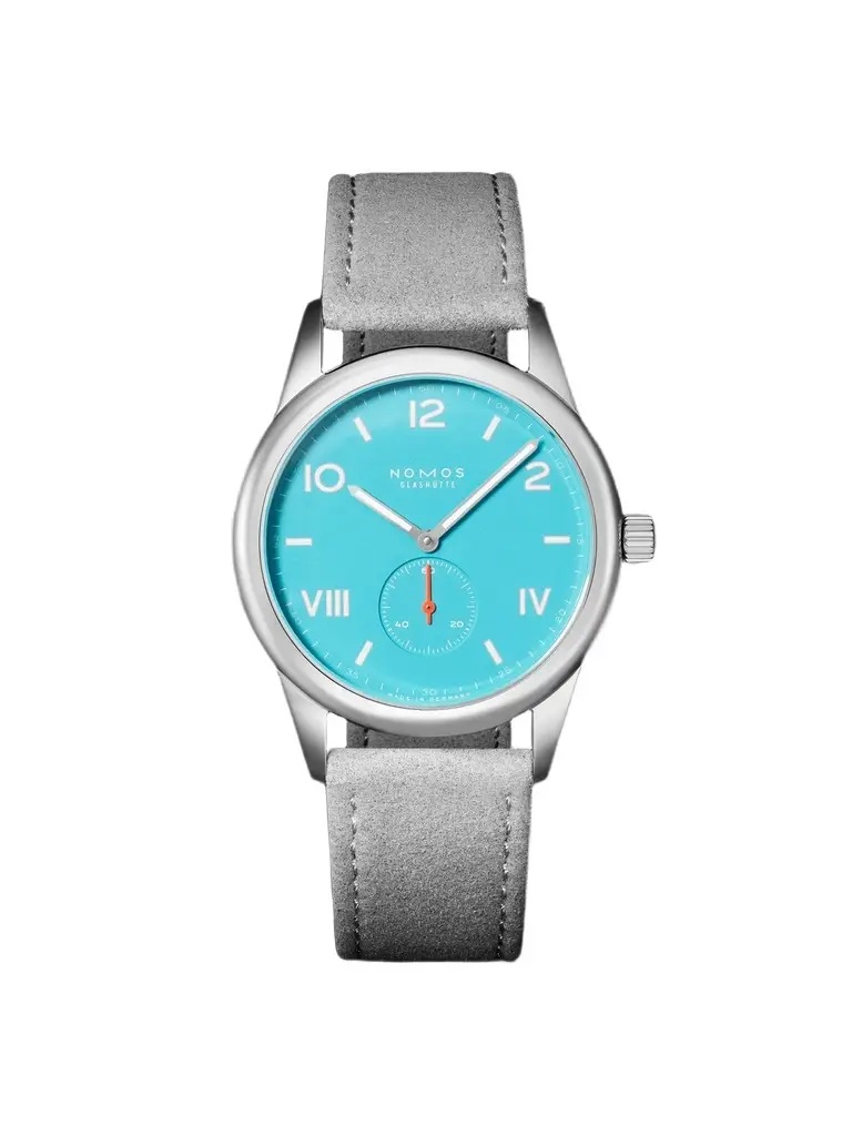 NOMOS Glashütte Club Campus Hand-Wound 38.5mm Stainless Steel and Suede Watch, Ref. No. 724 - Men | Image 1 NOMOS Glashütte Club Campus Hand-Wound 38.5mm Stainless Steel and Suede Watch, Ref. No. 724 - Men | Image 1