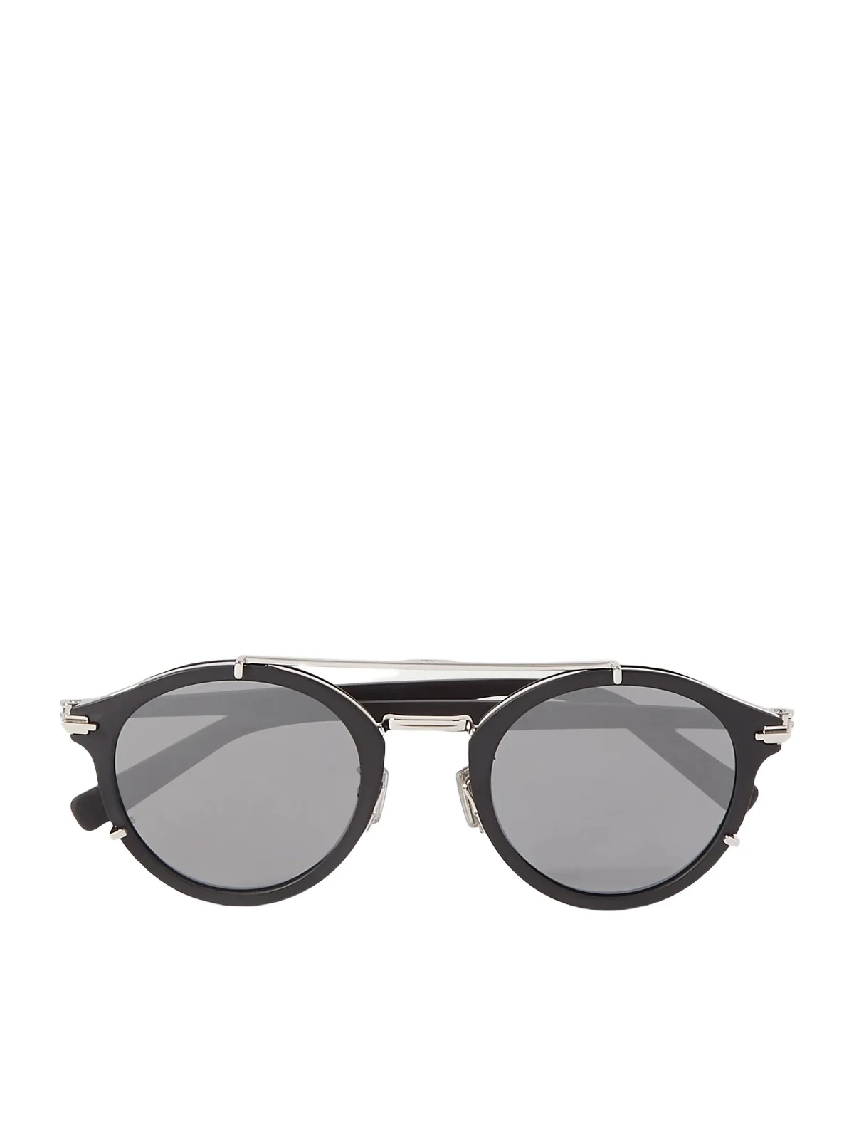 DIOR Eyewear DiorBlacksuit R7U Double-Bridge Round-Frame Acetate and Silver-Tone Metal Sunglasses - Men